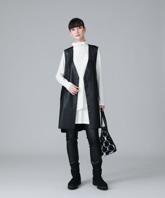 HIROKO KOSHINO レザーショートパンツ 日本製／洗える】フェイクレザー ジョイントパンツ | HIROKO