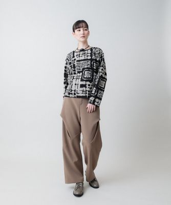 タックディテールデザインパンツ　／日本製／洗える