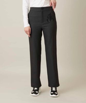 ＜HIROKO KOSHINO (Women)＞スパンコールロゴデニムライクパンツ　／日本製／洗える