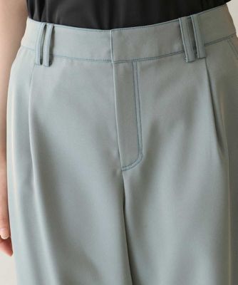 シャンブレーツイルワイドシルエットパンツ　／洗える