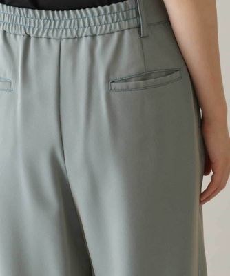 シャンブレーツイルワイドシルエットパンツ　／洗える