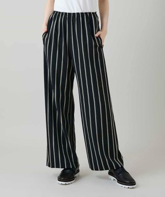 ＜HIROKO KOSHINO (Women)＞ストライプワイドイージーパンツ　／日本製／洗える