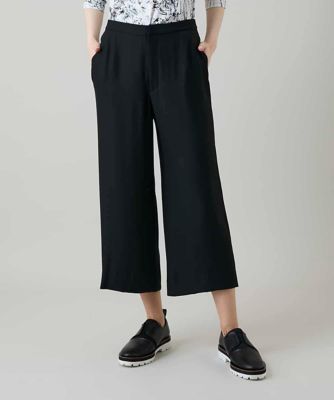 サテンジョーゼットアンクルパンツ／日本製／洗える
