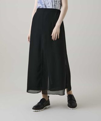 シフォンレイヤードデザインワイドパンツ ／日本製／洗える | HIROKO