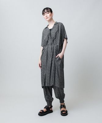 m＆Kyoko 佐藤繊維　きのこ柄シャーリングパンツ 幾何柄シャーリングデザインパンツ／洗える | HIROKO KOSHINO