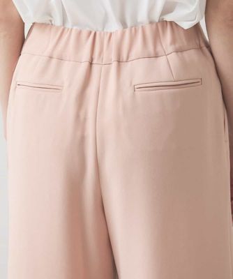 クロップドワイドストレッチパンツ／日本製