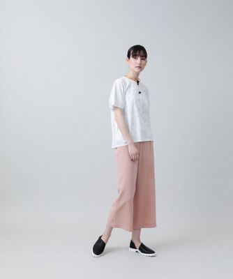 クロップドワイドストレッチパンツ／日本製