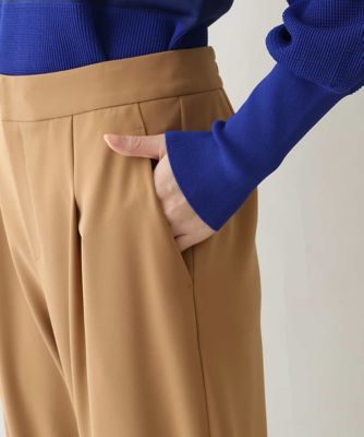 立体ワイドシルエットパンツ／日本製／洗える