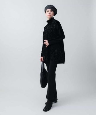 オパール加工幾何フラワーデザインチュニック／日本製／洗える