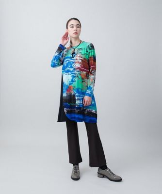 専用❗️【HIROKO KOSHINO　レア カラフル チュニック】コシノヒロコ 異素材コレクションプリントチュニック ／日本製／洗える
