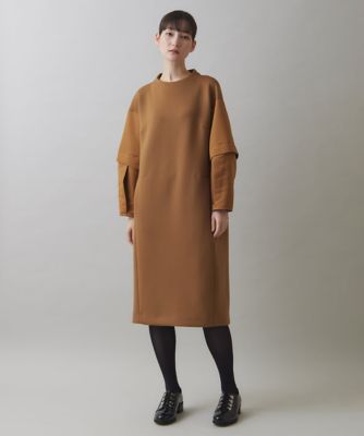 HIROKO KOSHINO (Women)/ヒロココシノ タフタジョイントダンボールニットワンピース /日本製 ベージュ83 ワンピース・ドレス【三越伊勢丹/公式】