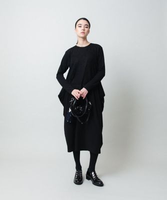フロントレースデザインシルエットワンピース／日本製／洗える
