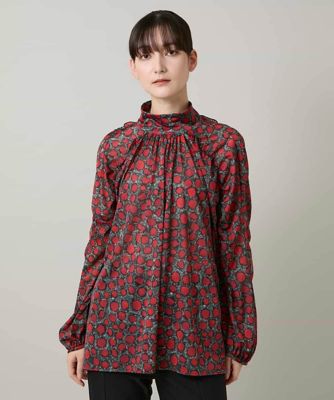 ＜HIROKO KOSHINO (Women)＞ハイネックギャザーブラウス／日本製／洗える