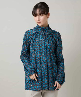 ハイネックギャザーブラウス／日本製／洗える | HIROKO KOSHINO (Women