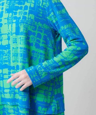 ヒロココシノ チュニック トップス 38 Tシャツ 幾何柄プリントチュニックトップス ／日本製／洗える | HIROKO