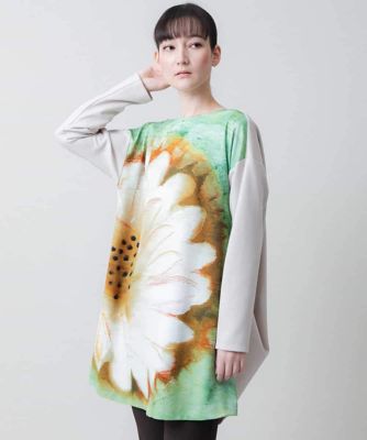 25SS HIROKO KOSHINO ヒロココシノ アートプリントプルオーバー アートプリントプルオーバー/日本製/洗える(カットソー・Tシャツ