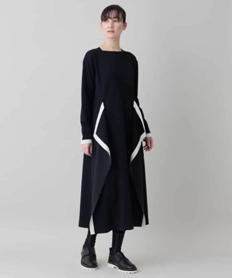 配色ライン立体デザインワンピース ／日本製／洗える | HIROKO KOSHINO