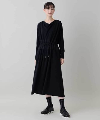 ドレープネック異素材ジャージーワンピース ／日本製／洗える | HIROKO