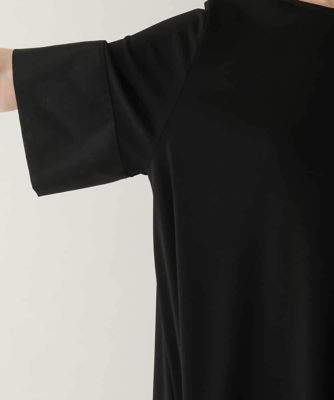 異素材ジョイントアシンメトリーブラウス／日本製／洗える