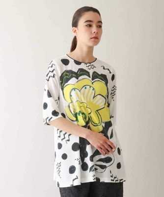 美品　ヒロココシノ　洗える 2WAYドットチュニック　総柄　ボートネック　日本製 アートモチーフプリントチュニック ／日本製／洗える | HIROKO