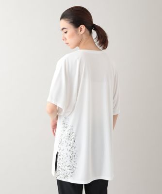 墨絵プリントチュニックＴシャツ　／日本製／洗える