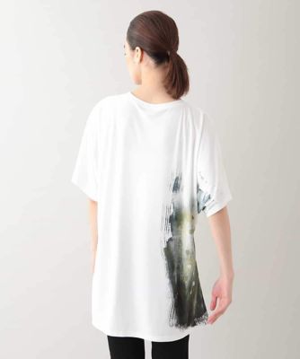 墨絵プリントチュニックＴシャツ　／日本製／洗える
