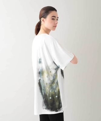 墨絵プリントチュニックＴシャツ　／日本製／洗える