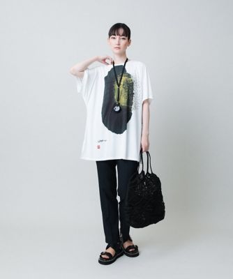 墨絵プリントチュニックＴシャツ　／日本製／洗える