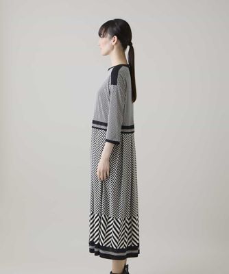 幾何柄プリントデザインワンピース ／日本製／洗える | HIROKO KOSHINO
