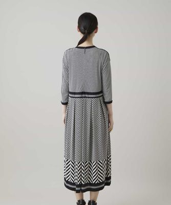幾何柄プリントデザインワンピース ／日本製／洗える | HIROKO KOSHINO