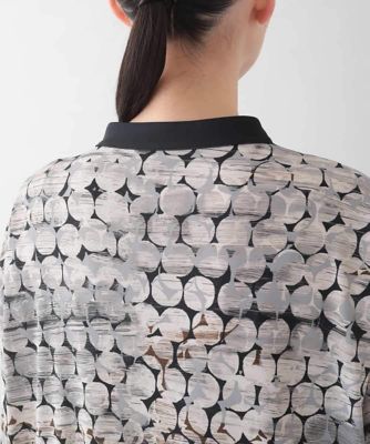 ☆新品☆ HIROKO KOSHINO ロングワンピース 半袖 ドット柄 グレー