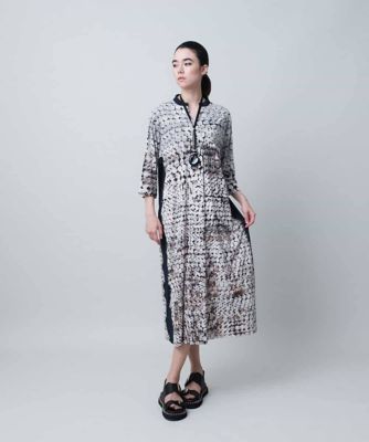 ☆新品☆ HIROKO KOSHINO ロングワンピース 半袖 ドット柄 グレー