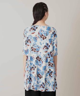 ヒロココシノ☆アートモチーフプリントチュニック 【洗える】プルオーバー 日本製 アートフラワープリントチュニック／日本製／洗える | HIROKO KOSHINO