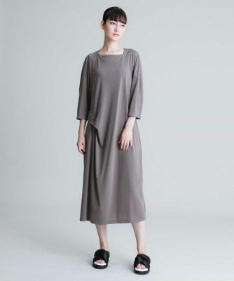 ＜HIROKO KOSHINO (Women)＞【洗える／日本製】タックドレープデザインワンピース
