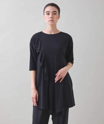 HIROKO KOSHINO ヒロココシノ　ノースリーブチュニック 日本製/洗濯機で洗える】サイドスリットチュニック丈タンク