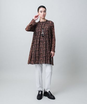 小花モチーフプリントチュールチュニック／日本製／洗える | HIROKO