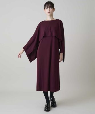 フロントレースデザインシルエットワンピース／日本製／洗える