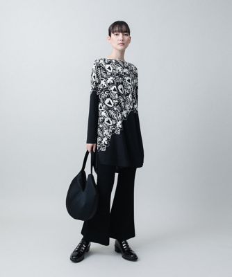 レーヨンポンチストレッチフレアパンツ／日本製／洗える