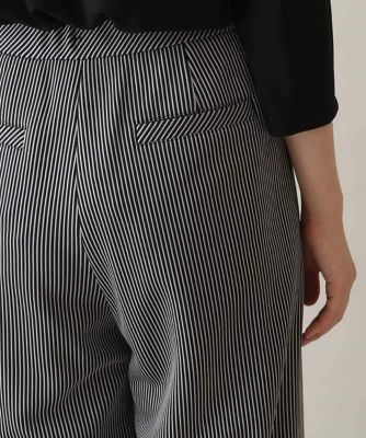 ストライプジャージーシルエットパンツ　／日本製／洗える