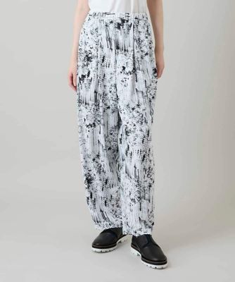 ＜HIROKO KOSHINO (Women)＞インクペインティングイージーパンツ／日本製／洗える