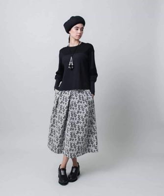 小花モチーフジャカードデザインスカート／日本製 | HIROKO