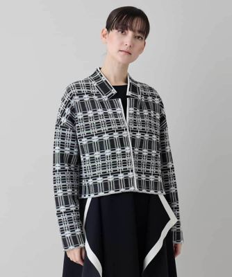＜HIROKO KOSHINO (Women)＞チェックジャカードコンパクトジャケット