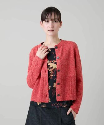 ＜HIROKO KOSHINO (Women)＞切り替えニットカーディガン／日本製／洗える