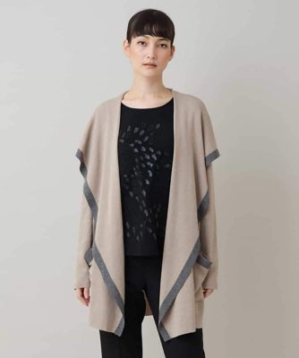 ＜HIROKO KOSHINO (Women)＞ショールカラー配色ニットカーディガン