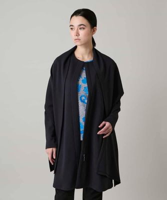 ＜HIROKO KOSHINO (Women)＞ショールデザインジップアップジャケットコート／日本製／洗える