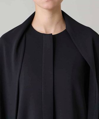 ジャケット・アウター HACO ショールデザインジップアップジャケットコート／日本製／洗える