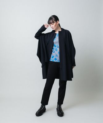 ジャケット・アウター HACO ショールデザインジップアップジャケットコート／日本製／洗える