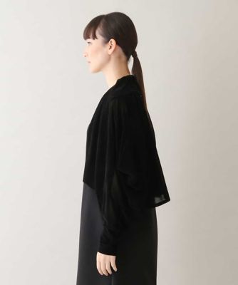 【日本製／洗える】フロッキーチュール立体ボレロ