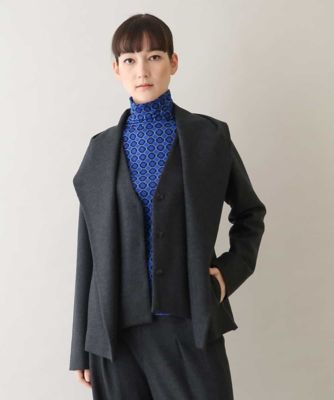 ＜HIROKO KOSHINO (Women)＞【日本製】ショールカラーデザインジャケット