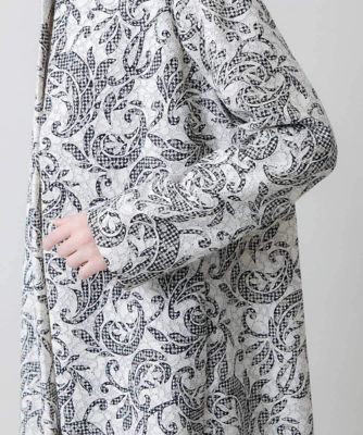 ボタニカルレース刺繍デザインコート　／日本製